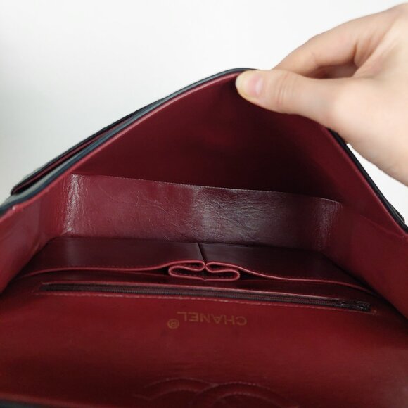 SOLD CHANEL 25 Black Double Flap Quilted Lambskin Leather Bag - Picture 15 of 16